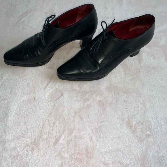Bally Black Leather Women’s heeled Oxford Pumps Italy eu 39 Heels lace up - Picture 7 of 9